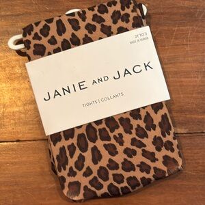 NWT Janie And Jack Tights 2T 3 Leopard Print Little Toddler Girl Stockings NIP